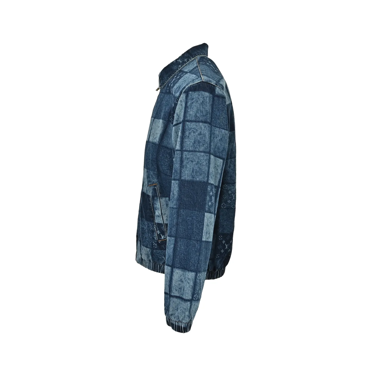 Louis Vuitton/Louis Vuitton burnt letter checkerboard denim jacket